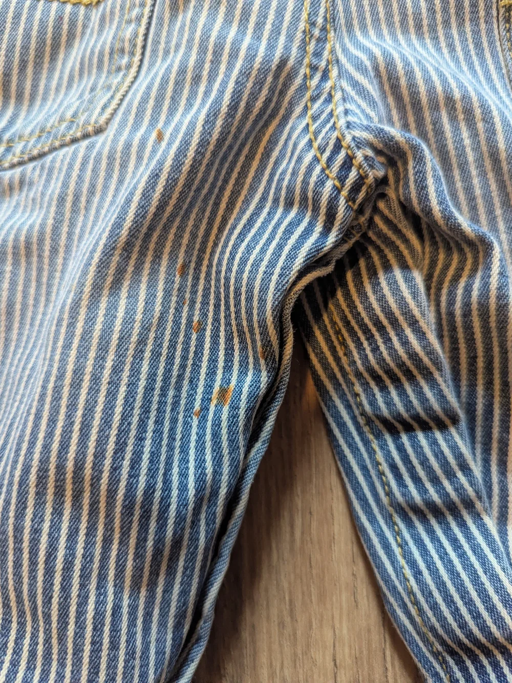 Infant 12 Month Oshkosh B'gosh Striped Denim Overalls - Blue/White Stripe